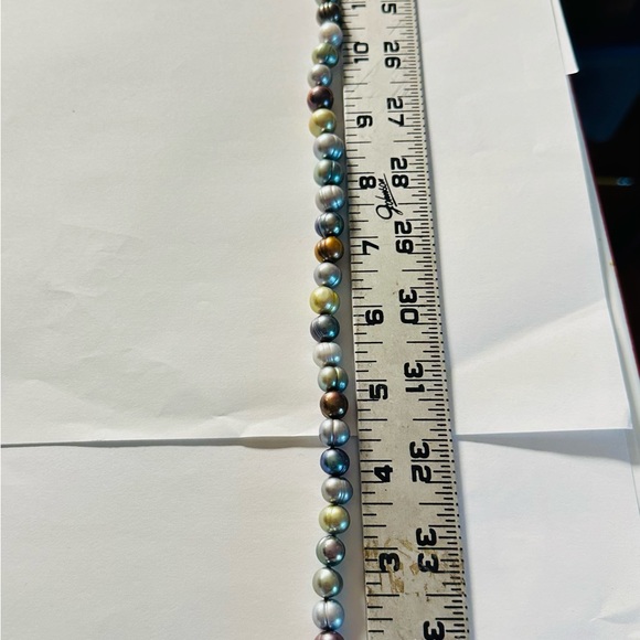 10mm Honora Cultured Pearl Necklace 16” Metallic colors - Picture 7 of 8